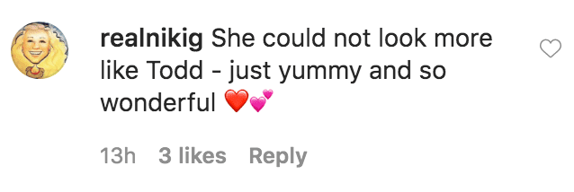 A fan commented on a photo of Todd Tucker holding his daughter Blaze Tucker in his arms | Source: Instagram.com/kandi
