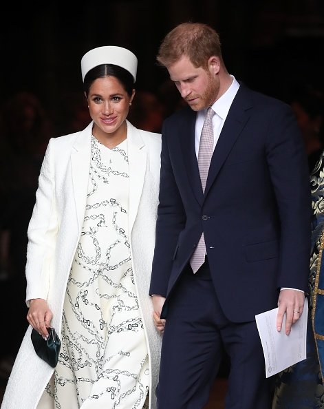 Meghan Markle and Prince Harry depart the Commonwealth Service on Commonwealth Day at Westminster Abbey on March 11, 2019, in London, England. | Source: Getty Images. 