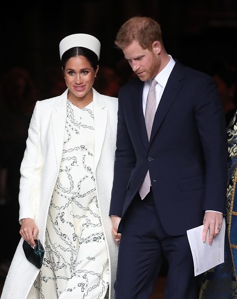 Meghan Markle and Prince Harry depart the Commonwealth Service on Commonwealth Day at Westminster Abbey on March 11, 2019, in London, England. | Source: Getty Images.