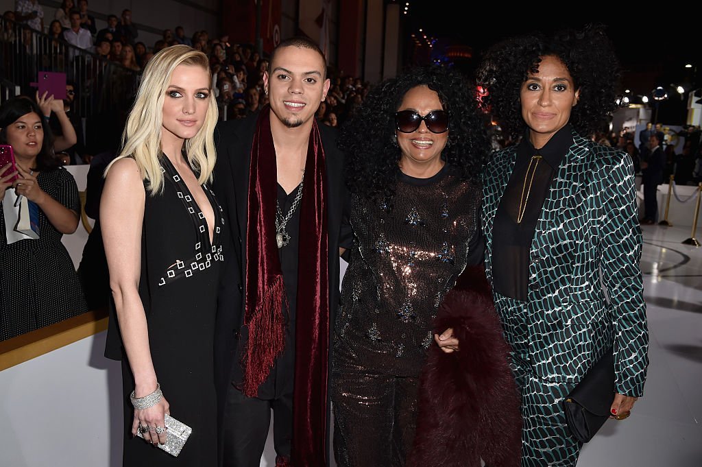 Ashlee Simpson, Evan Ross, Diana Ross and Tracee Ellis Ross at Nokia Theatre L.A. Live | Source: Getty Images