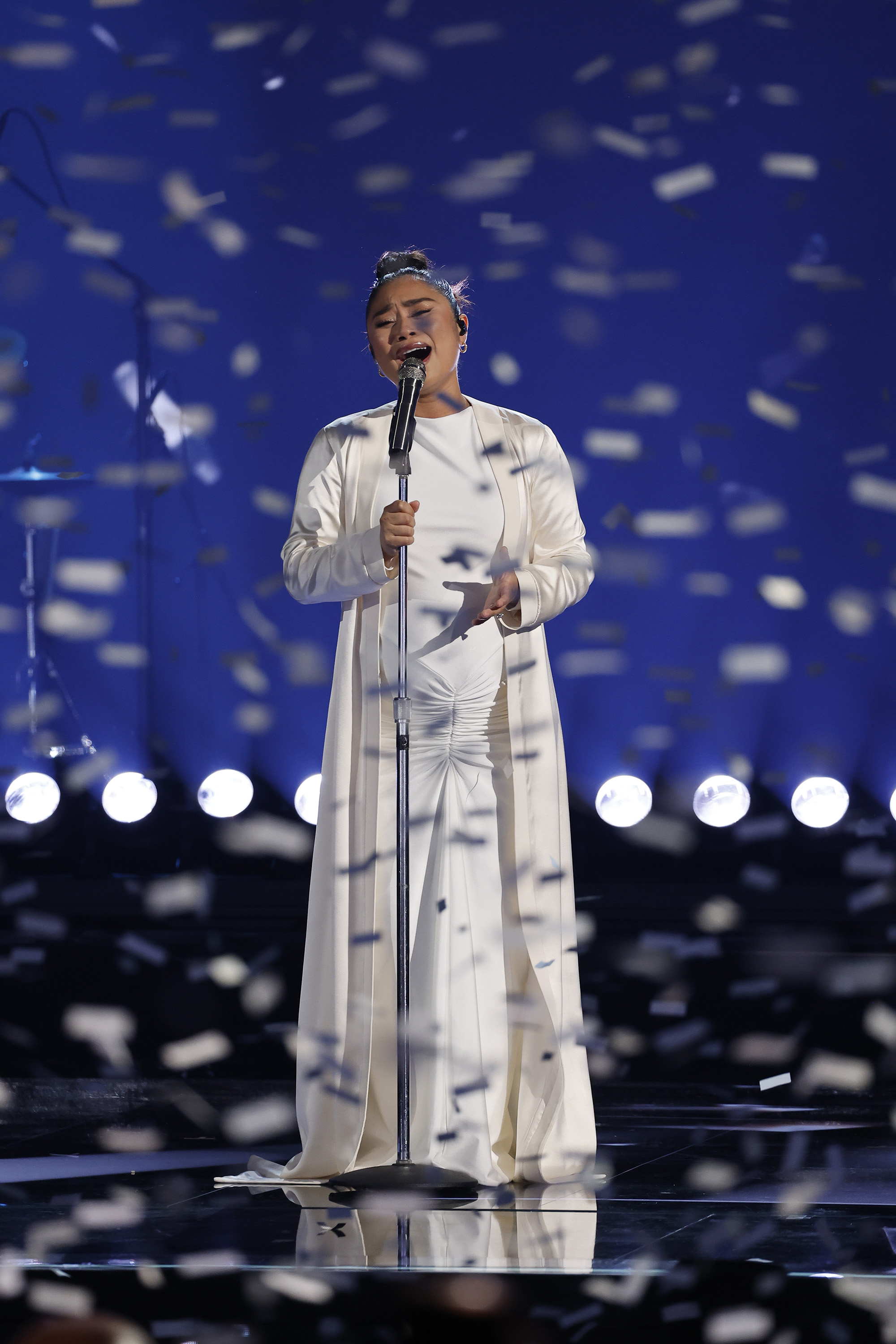 Jessica Sanchez performs onstage during the Season 20 finale of "America's Got Talent" in Los Angeles on September 23, 2025 | Source: Getty Images