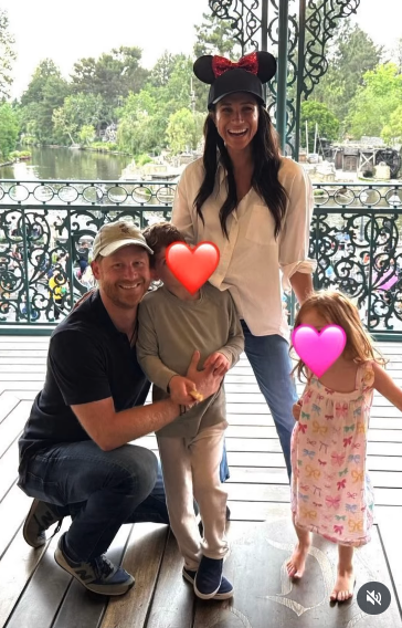 Prince Harry, Prince Archie, Meghan Markle, and Princess Lilibet pose for a family photo, dated June 2025 | Source: Instagram/meghan