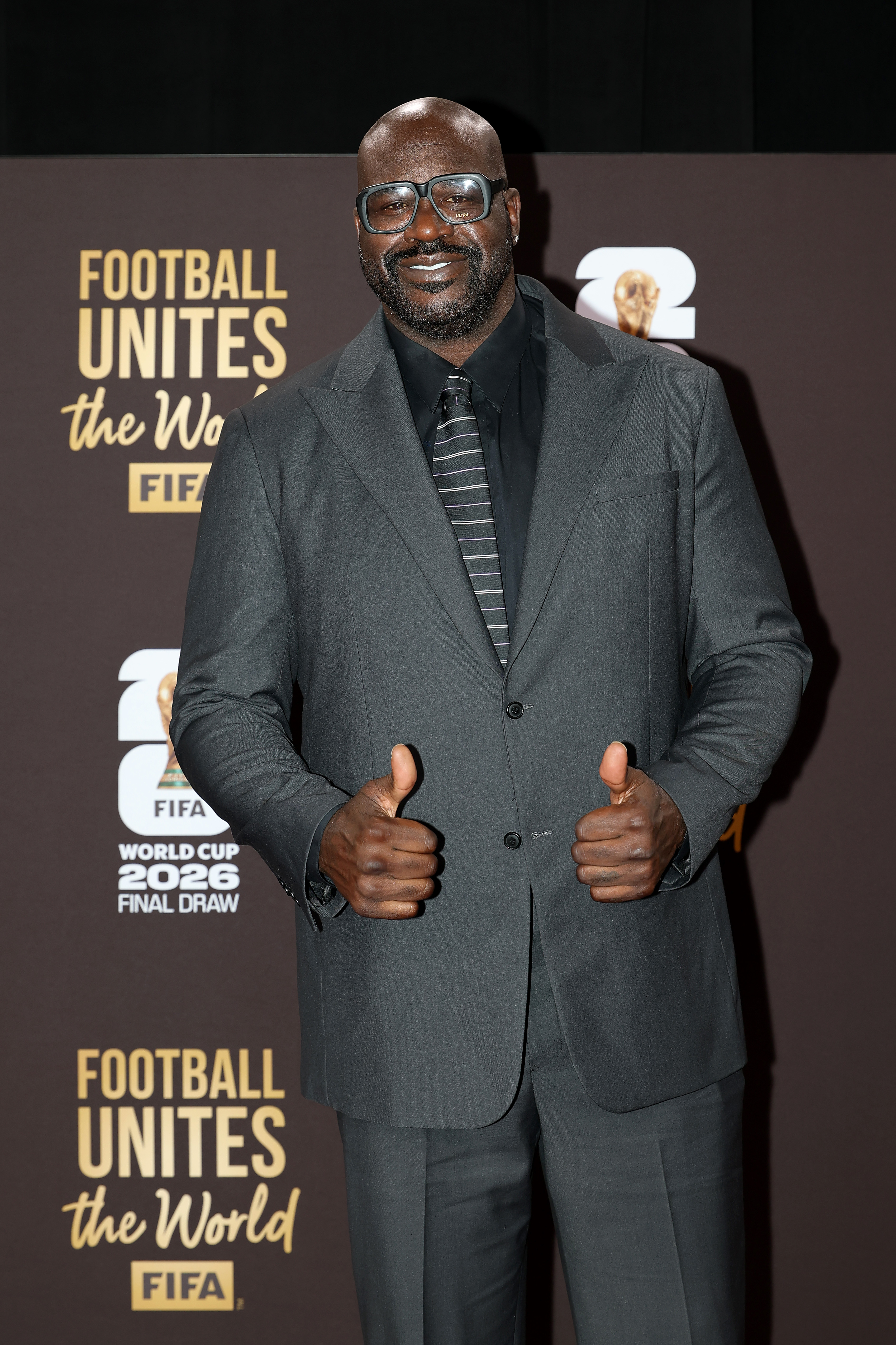 Shaquille O'Neal on the red carpet before the FIFA World Cup 2026 Official Draw at the John F. Kennedy Center for the Performing Arts on December 5, 2025, in Washington, DC. | Source: Getty Images
