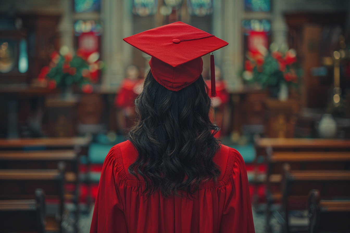 Woman wearing graduation hat | Source: Midjourney