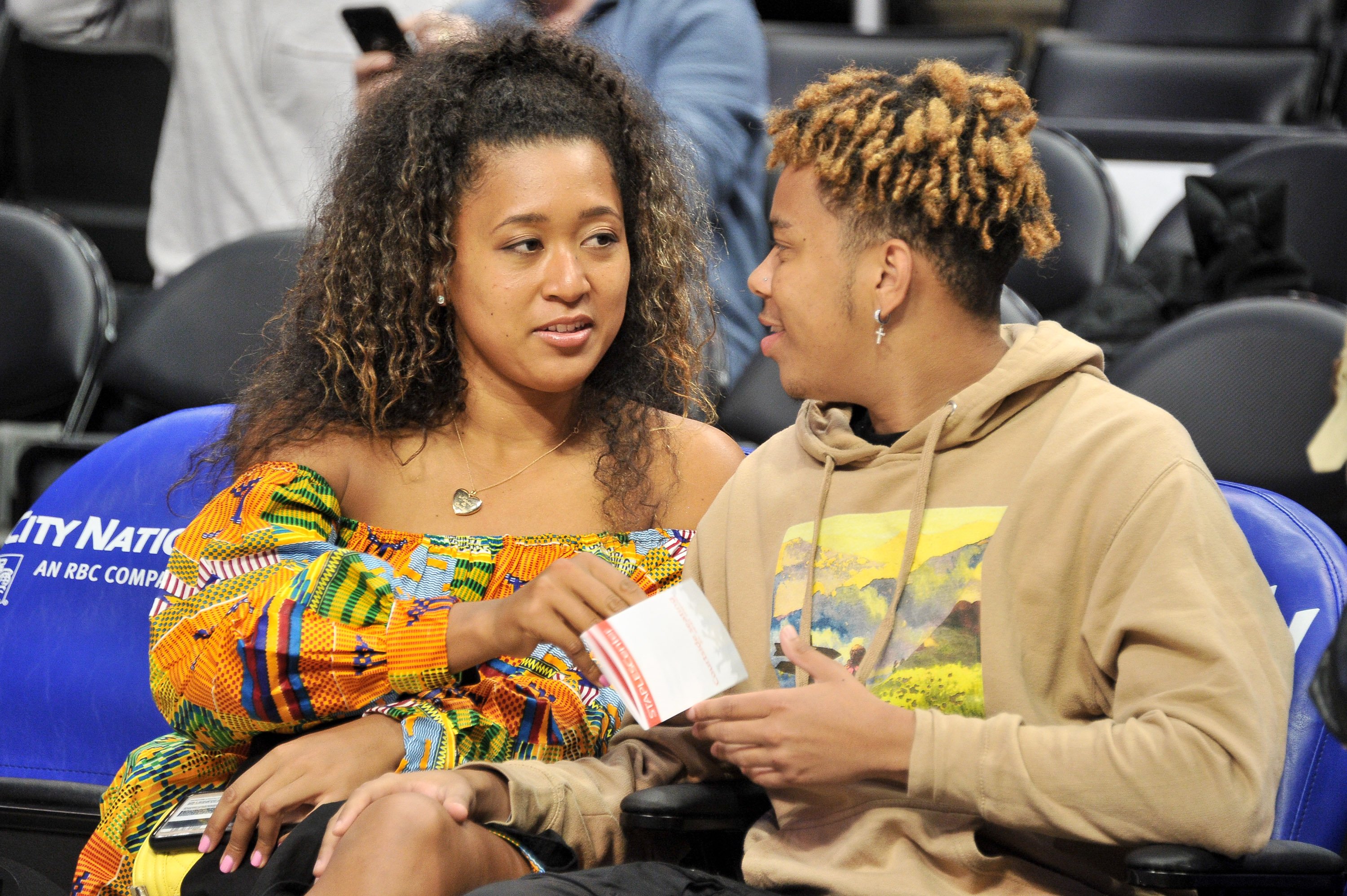 Naomi Osaka and YBN Cordae at the Los Angeles Clippers vs Washington Wizards basketball game at Staples Center on December 01, 2019 in Los Angeles, California. |Source: Getty Images