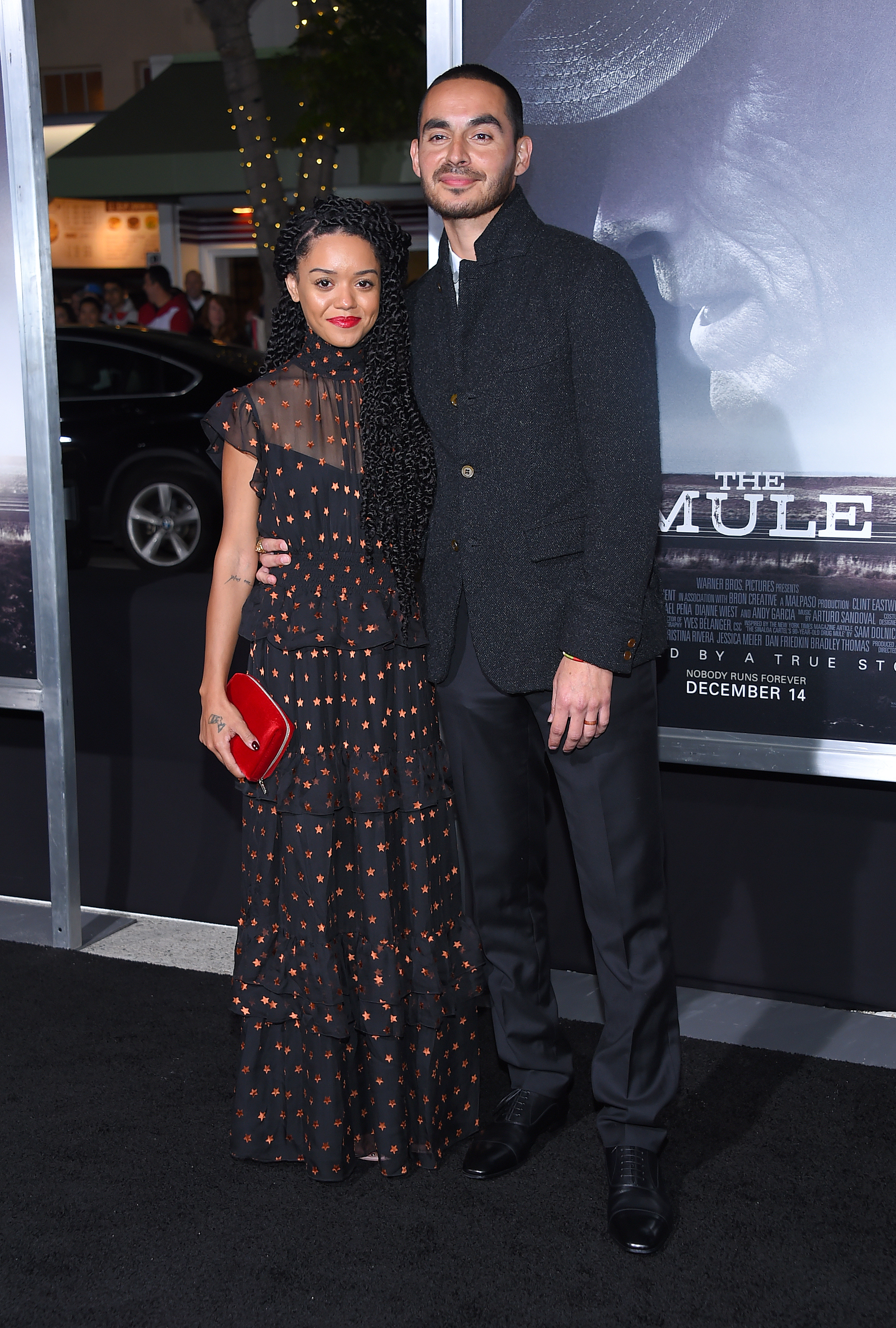 Manny Montana and Adelfa Marr at the premiere of "The Mule" on December 10, 2018, in Westwood, California. | Source: Getty Images