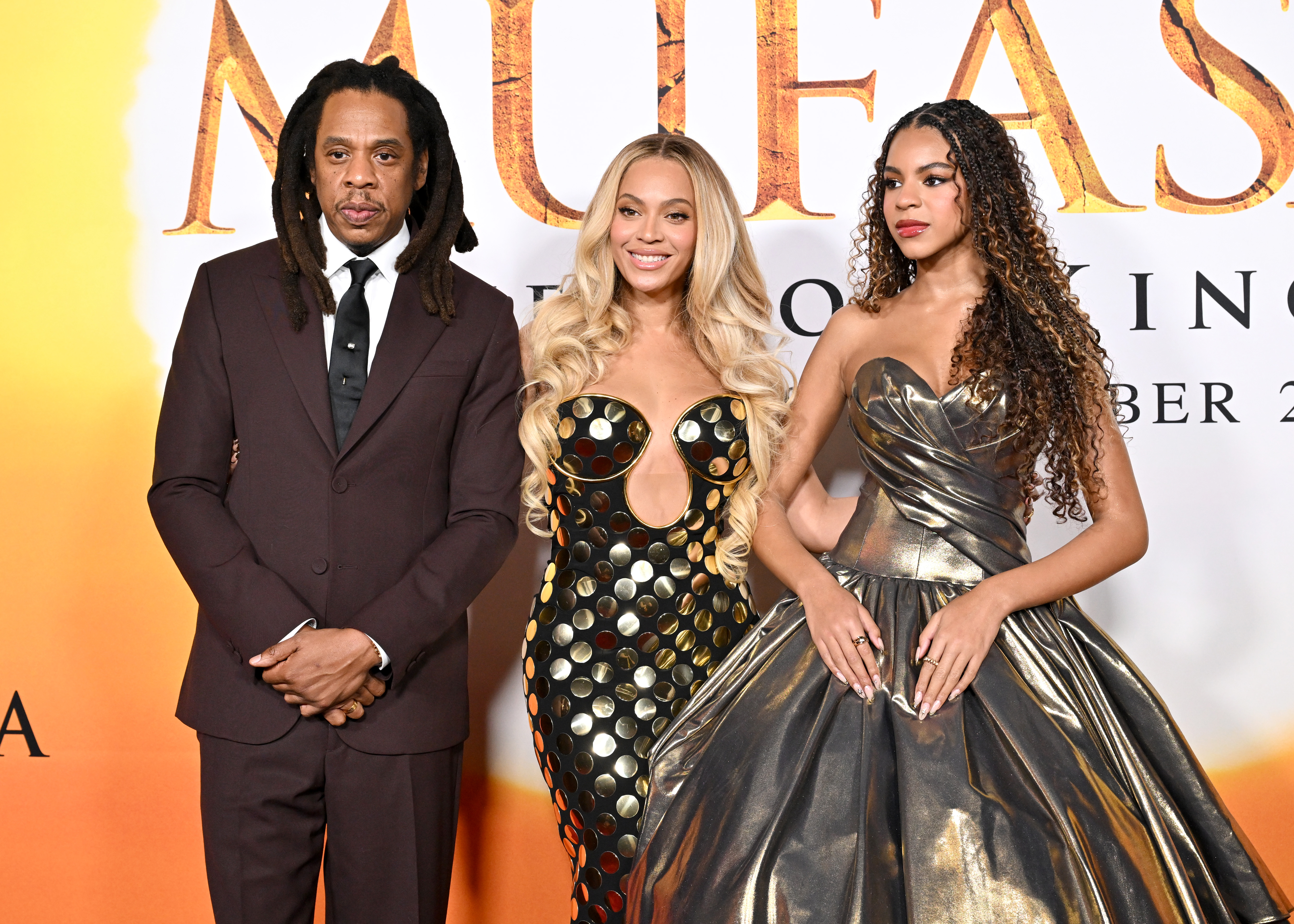 Jay-Z, Beyoncé, and Blue Ivy Carter on December 09, 2024, in Hollywood, California | Source: Getty Images