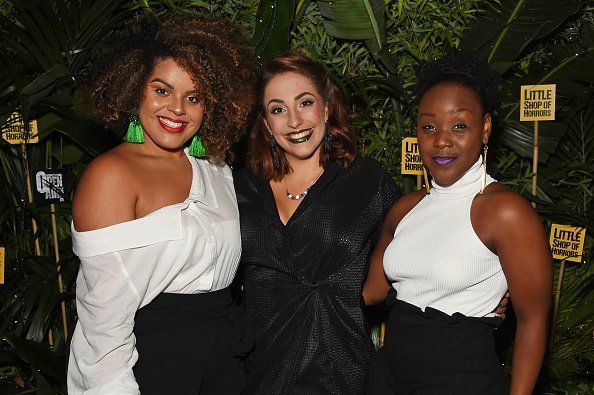 Renee Lamb, Christina Modestou and Seyi Omooba at the press night after party for "Little Shop Of Horrors" on August 10, 2018 | Photo: Getty Images