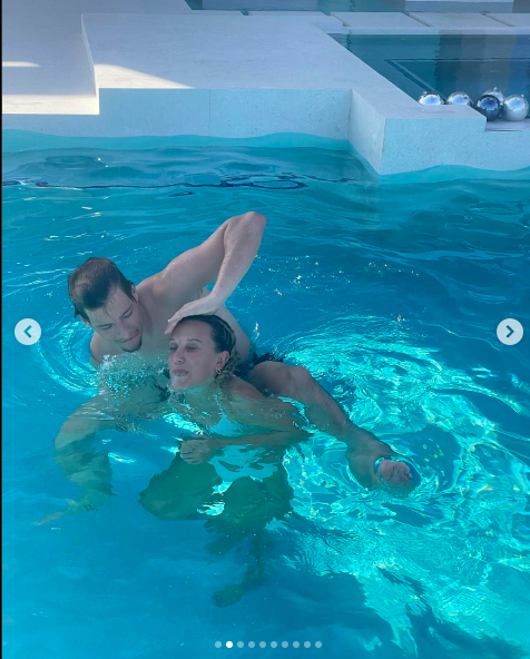 Jake Bongiovi and Millie Bobby Brown having fun in a pool posted on February 20, 2023 | Source: Instagram/jakebongiovi