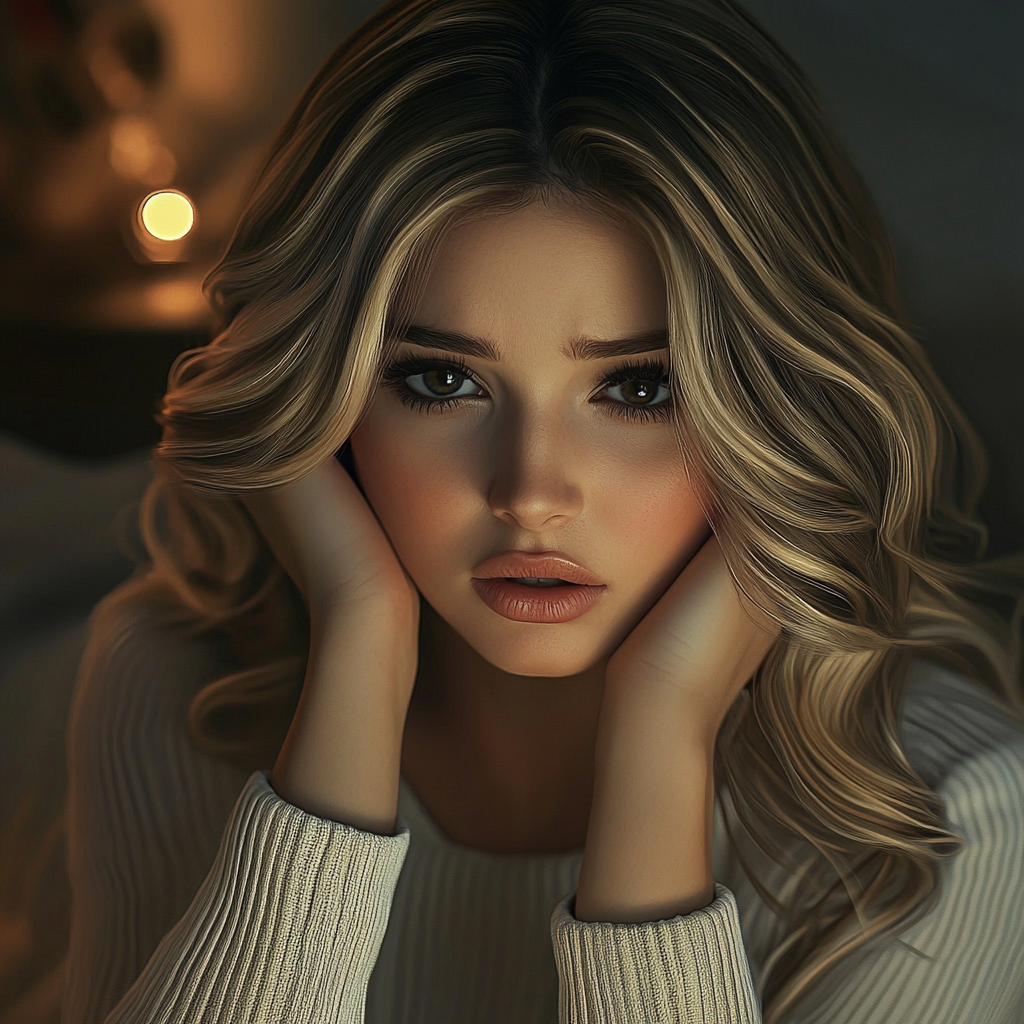 A stressed woman lost in thought | Source: Midjourney
