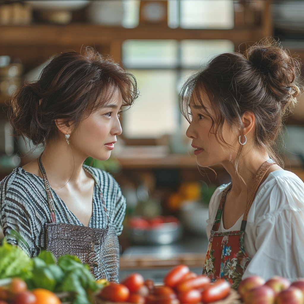 Two women arguing on the kitchen | Midjourney