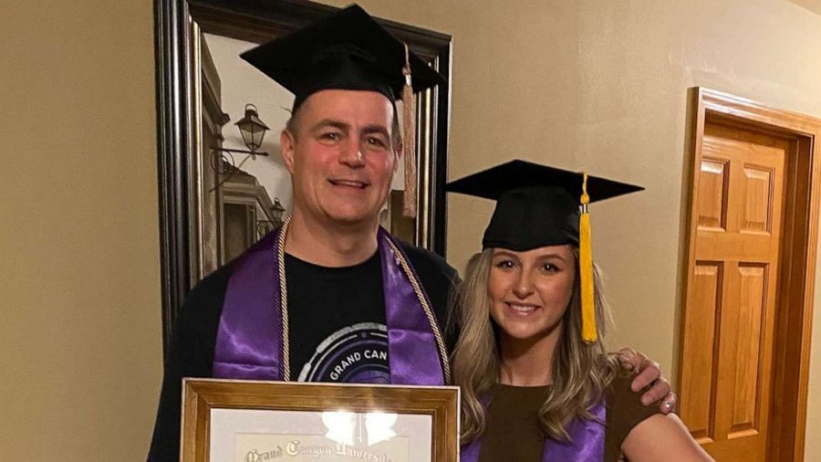 Mike Loven celebrated his graduation from GCU with daughter Taleigh. | Source: Facebook/Good Morning America