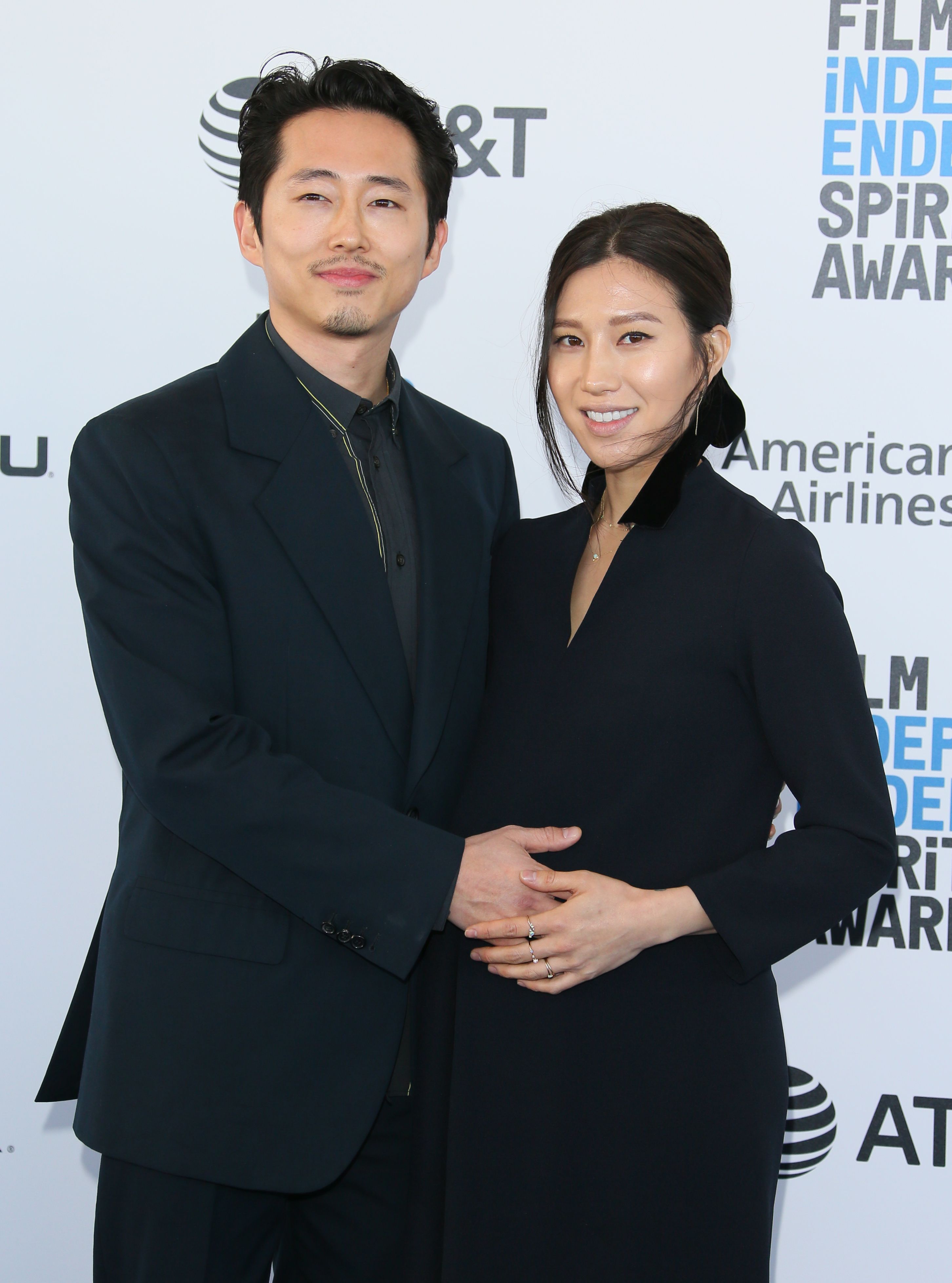 Steven Yeun and Joana Pak arrives for the 2019 Film Independent Spirit Awards on February 23, 2019, in Santa Monica, California | Source: Getty Images
