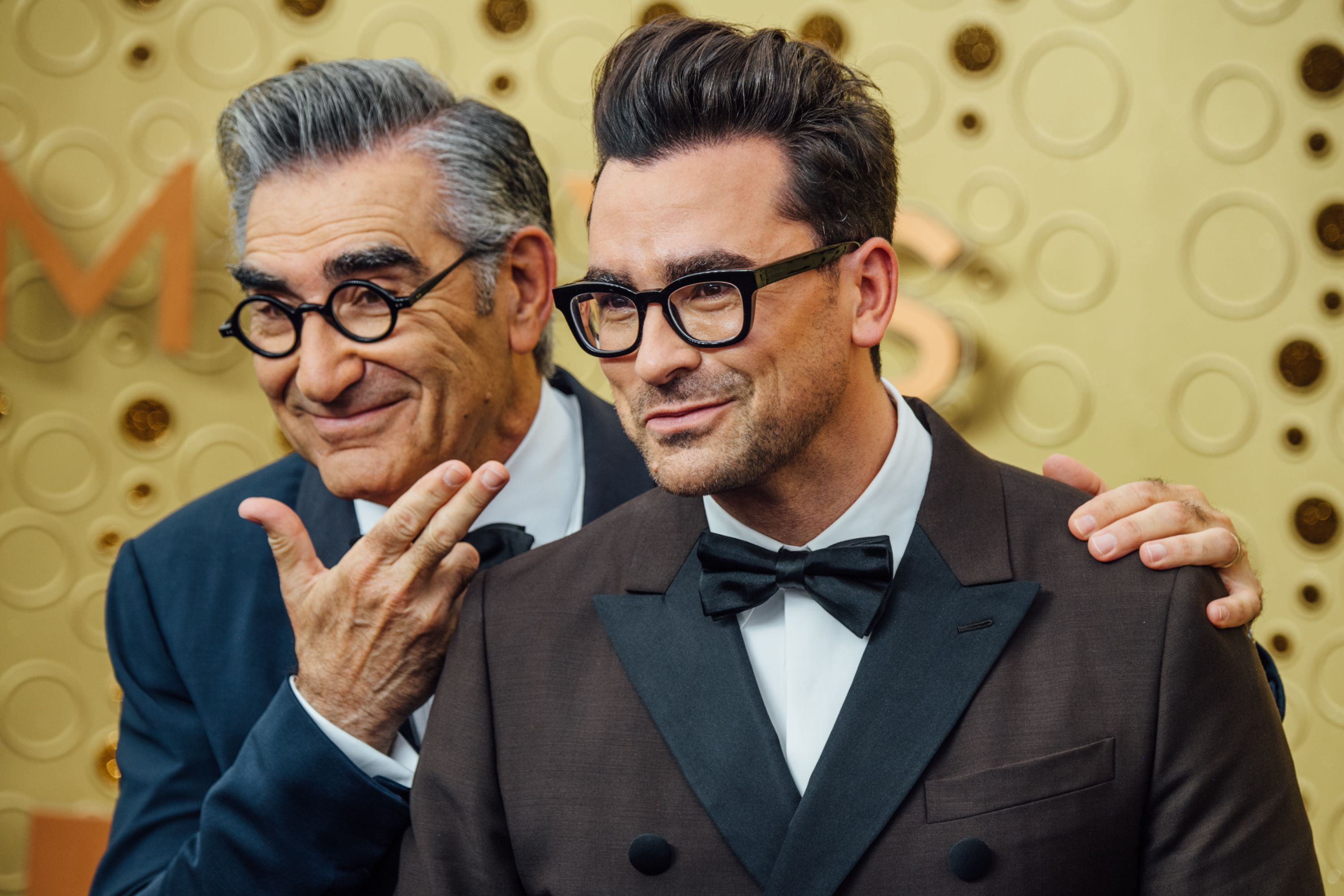 Eugene Levy and Dan Levy at the 71st Emmy Awards at Microsoft Theater in 2019 in Los Angeles | Source: Getty Images
