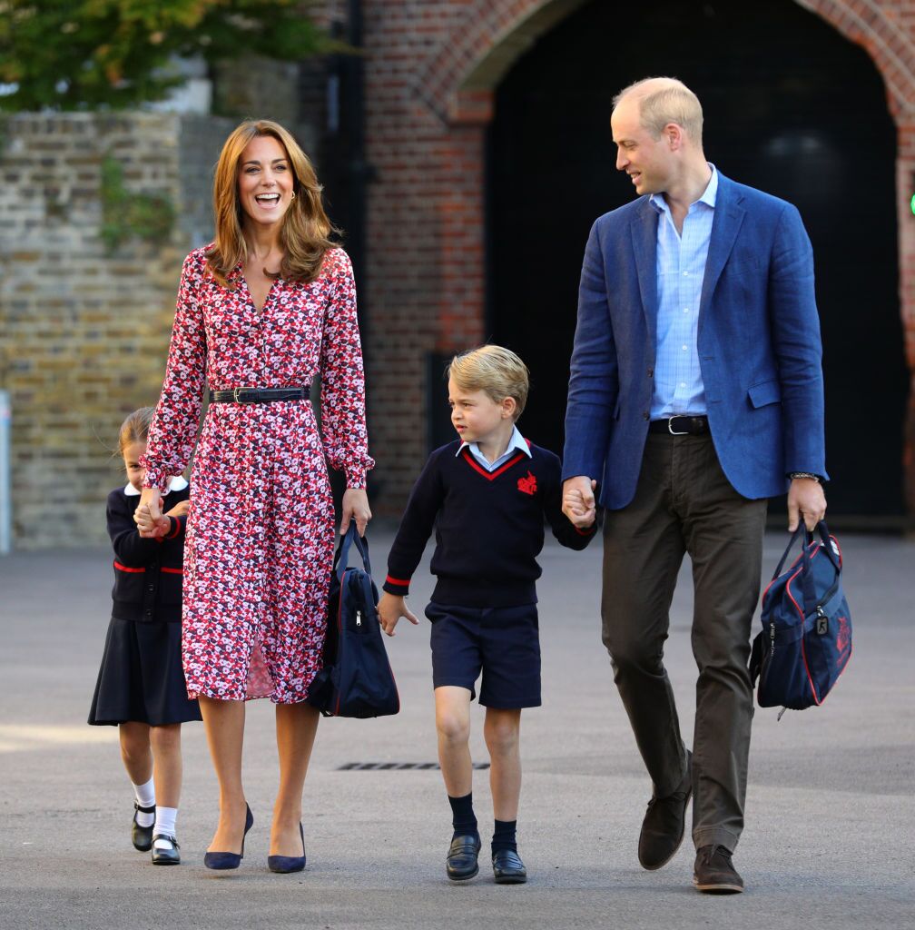 Princess Charlotte, Duchess Kate, Prince George, and Prince William at Thomas's Battersea school on September 5, 2019, in London, England | Photo: Aaron Chown/WPA Pool/Getty Images