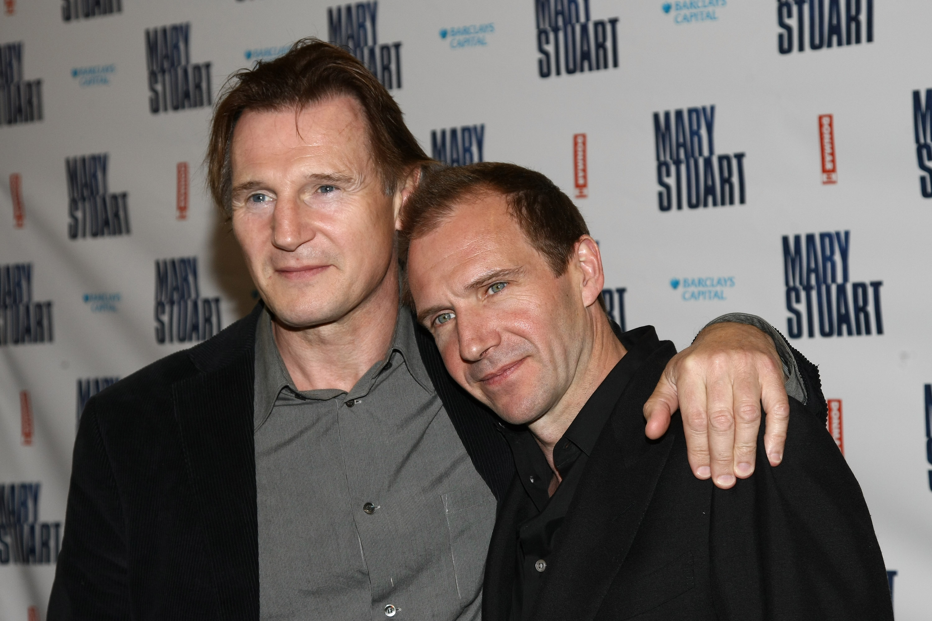 Liam Neeson and Ralph Fiennes in April 2009 in New York City. | Source: Getty Images