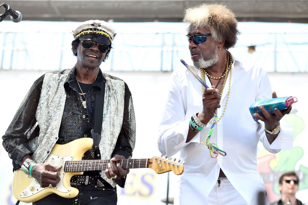 Singers Willie Chambers (L) and Joe Chambers (R) of The Chambers Brothers performs onstage during day 2 of the Simi Valley Cajun and Blues Music Festival | Photo: Getty Images
