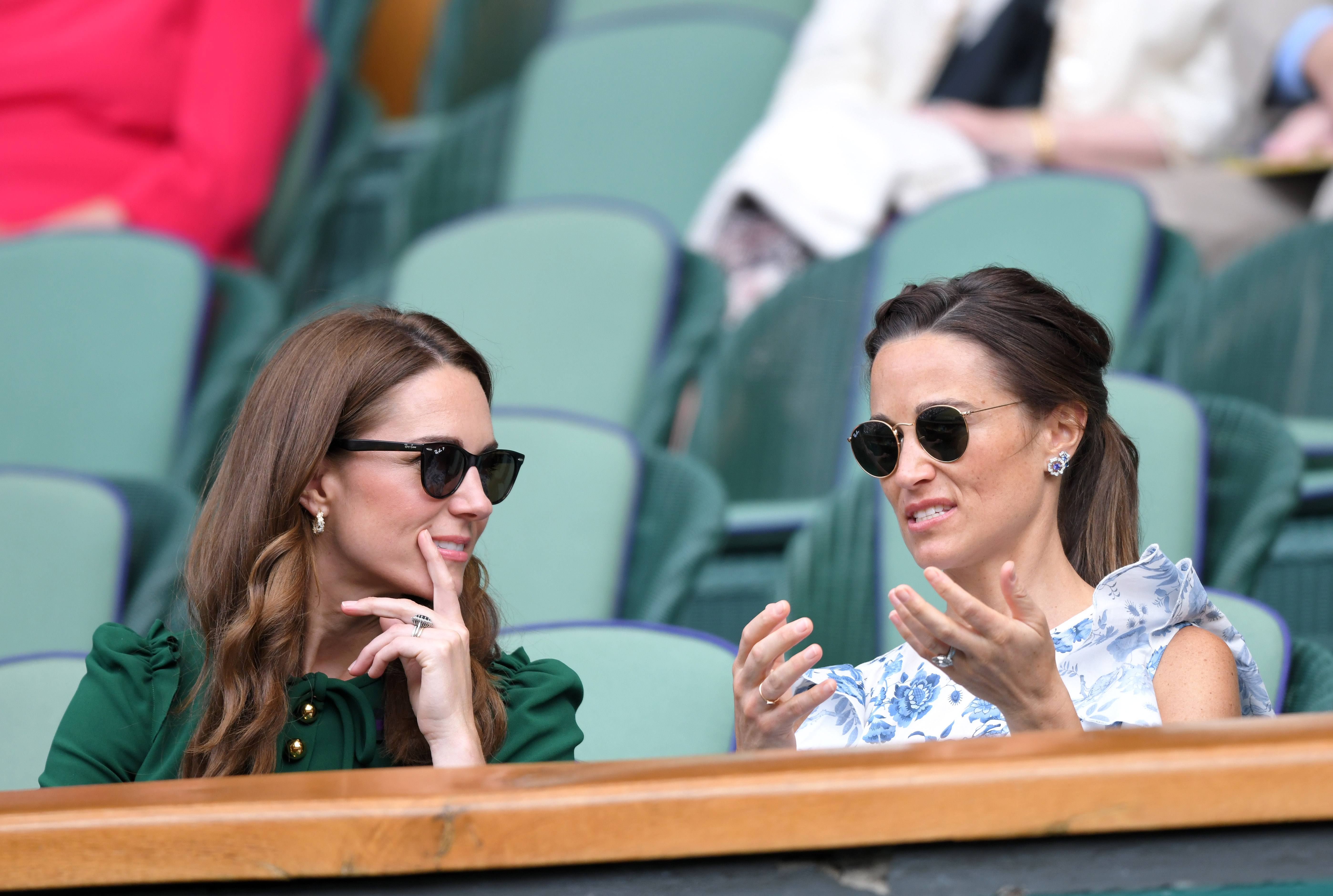 Kate and Pippa Middleton at the Wimbledon Tennis Championships in London, England on July 13, 2019 | Source: Getty Images