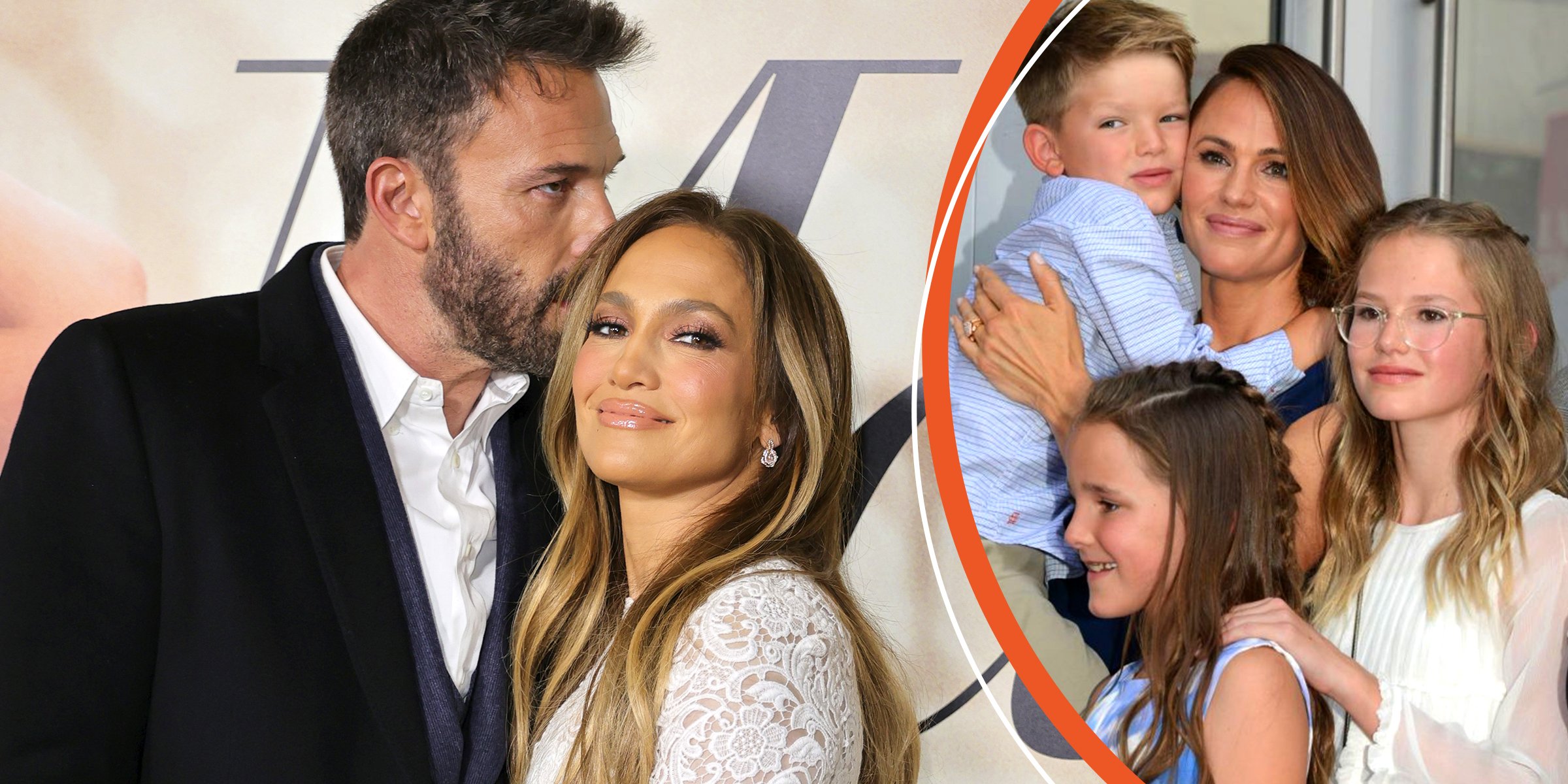 Ben Affleck and Jennifer Lopez ┃Samuel Affleck, Seraphina Affleck, Violet Affleck and Jennifer Garner ┃Source: Getty Images