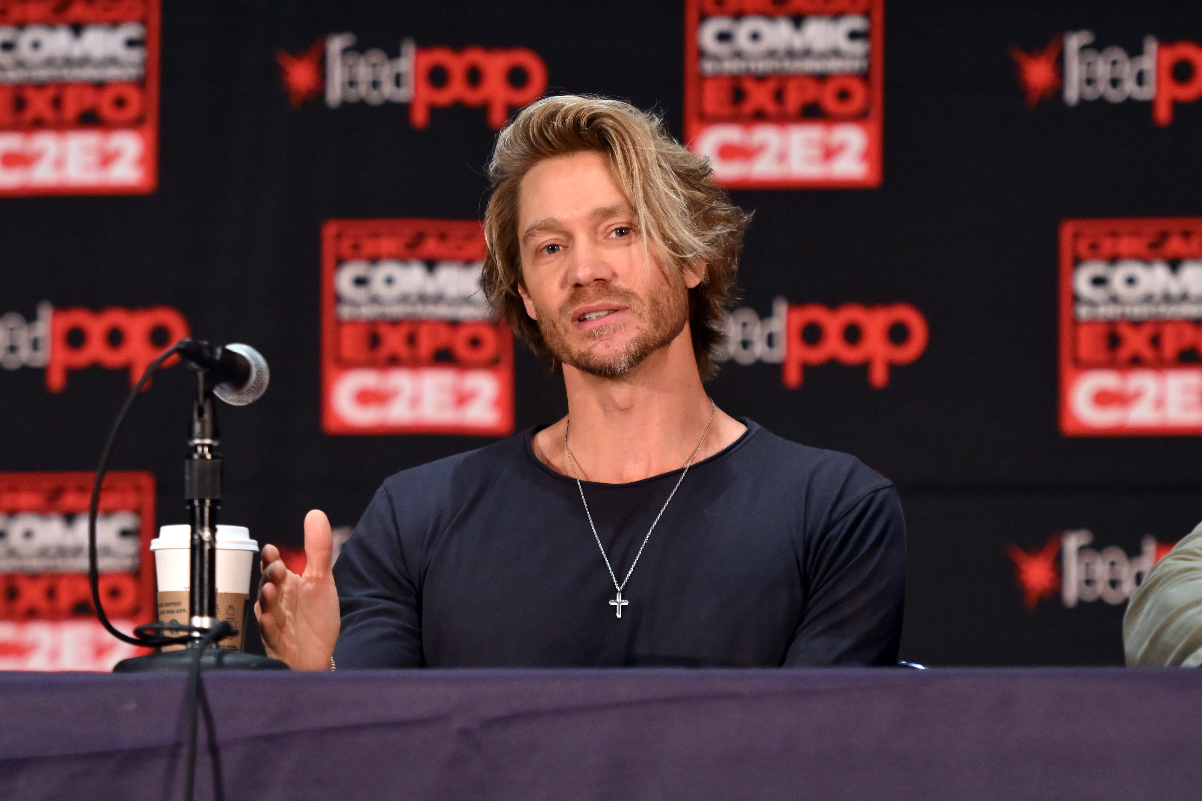 The actor speaks on stage during the C2E2 Chicago Comic & Entertainment Expo at McCormick Place on April 28, 2024 in Chicago, Illinois | Source: Getty Images