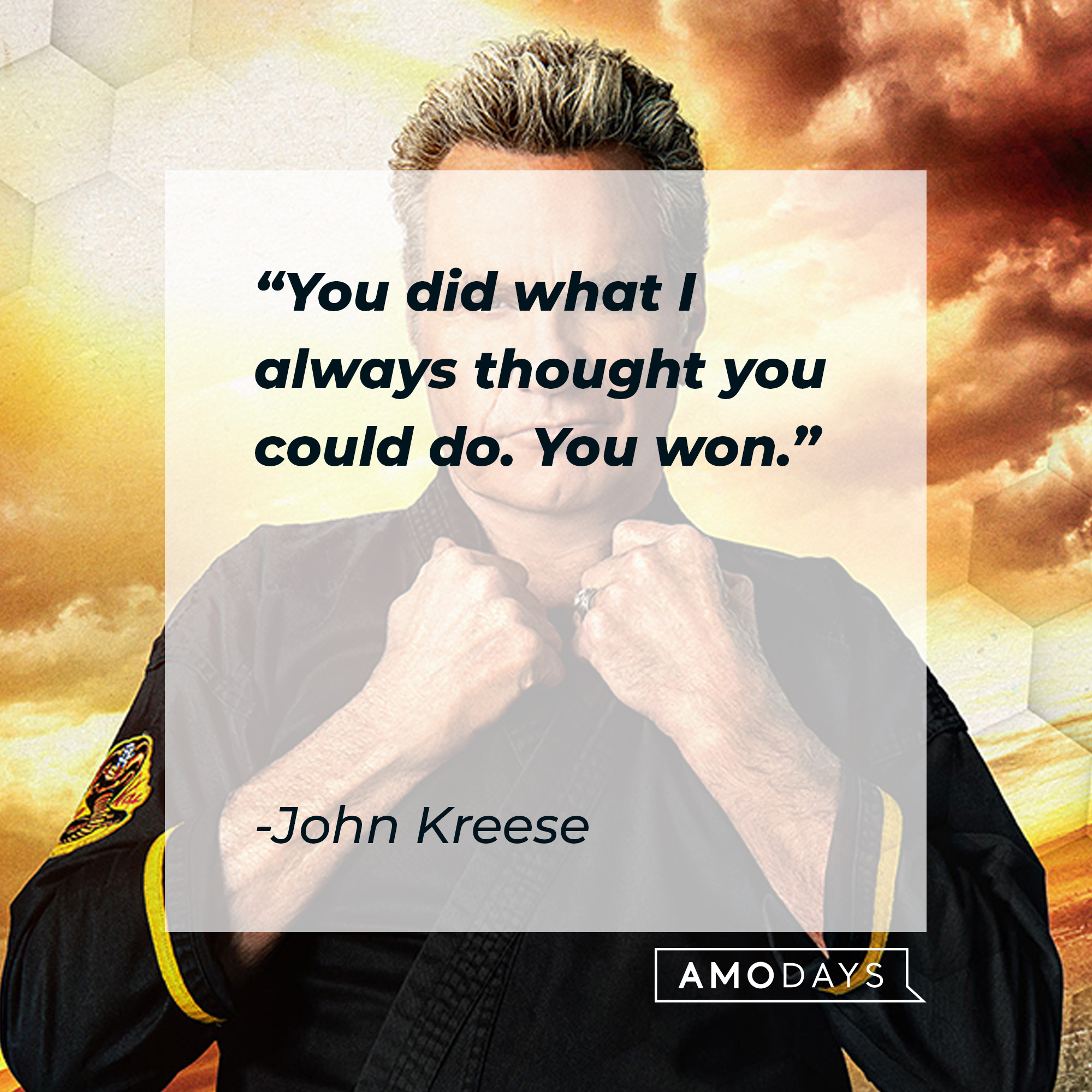 John Kreese, with his quote:"You did what I always thought you could do. You won." │Source: facebook.com/CobraKaiSeries