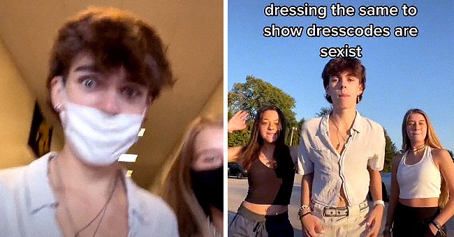 Drew Jarding and his female friends dress similarly at school. | Source: tiktok.com/drooscroo