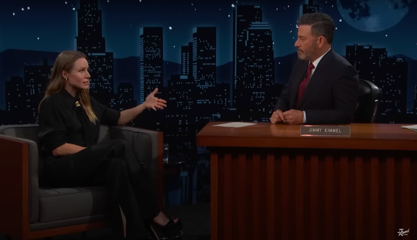 Kristen Bell speaking with Jimmy Kimmel about the vacation to Denmark she, Dax Shepard and their kids took, posted on September 20, 2024 | Source: YouTube/Jimmy Kimmel Live