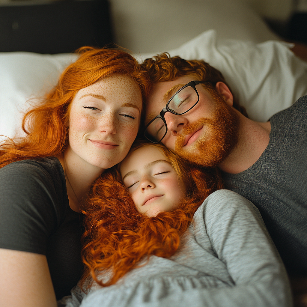 A happy couple with their child | Source: Midjourney