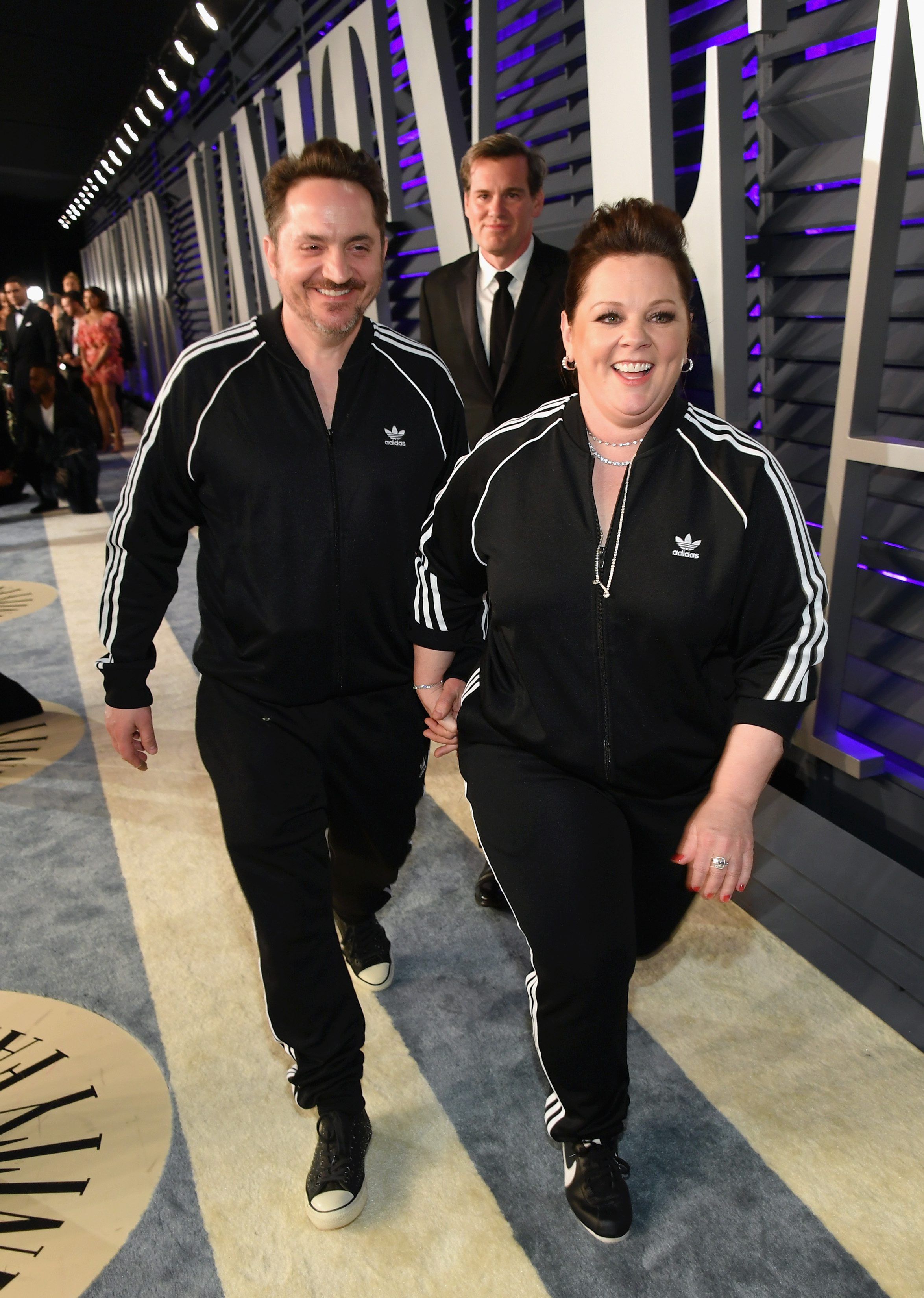 Ben Falcone (L) and Melissa McCarthy attend the 2019 Vanity Fair Oscar Party hosted by Radhika Jones at Wallis Annenberg Center for the Performing Arts on February 24, 2019, in Beverly Hills, California. | Source: Getty Images