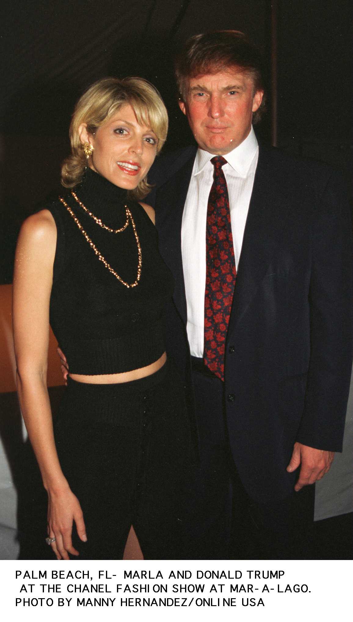 Marla Maples and Donald at a Chanel fashion show at Mar-A-Lago,  February 26, 1996 | Photo: GettyImages