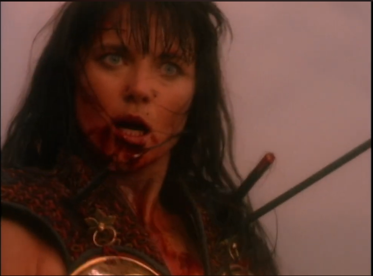 Lucy Lawless as Xena in the last episode of "Xena: Warrior Princess," dated February 8, 2022 | Source: @HerculesXena