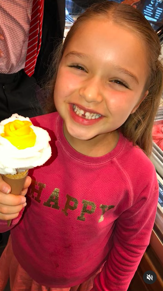 Harper Beckham posing for a picture with some ice cream, posted on July 10, 2024 | Source: Instagram/victoriabeckham