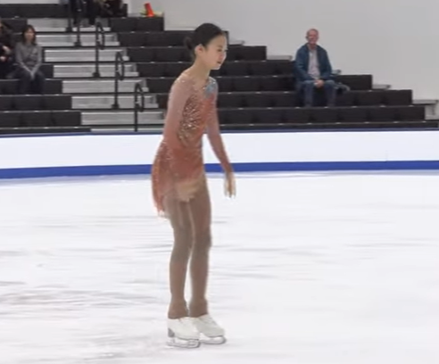 Jinna Han at the 2025 Eastern Sectional Singles Final, dated November 2017, 2024 | Source: YouTube/@USFigureSkating