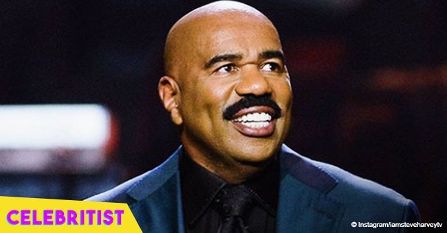 Steve Harvey flaunts grey beard in family photo celebrating son's and grandson's birthdays