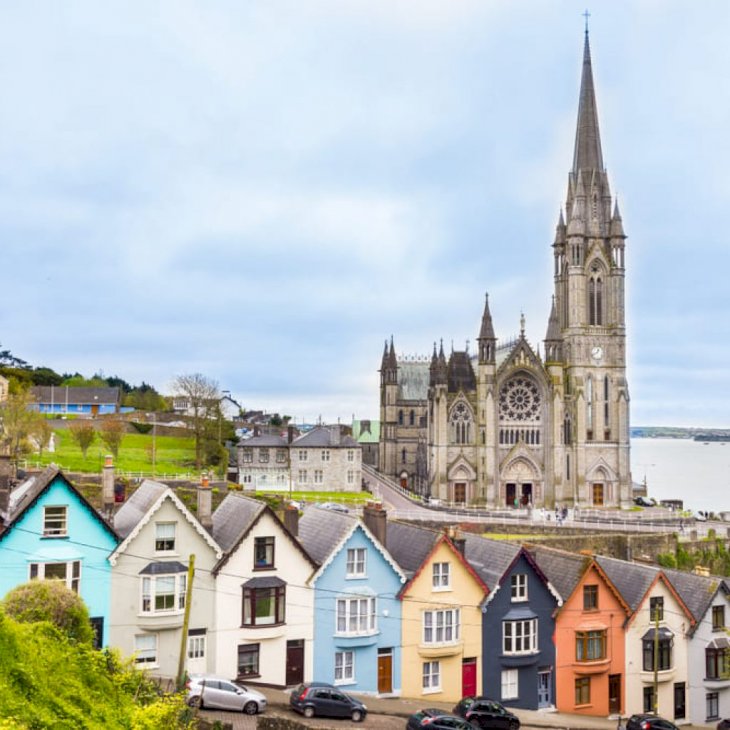 Cathedral and colored houses in Cobh, Ireland | Shutterstock