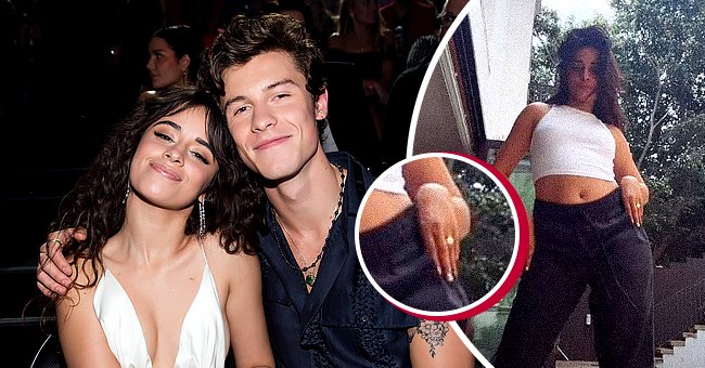 Camila Cabello and Shawn Mendes on August 26, 2019 in Newark, New Jersey and Cabello's TikTok video | Photo: Getty Images - tiktok.com/camilacabello