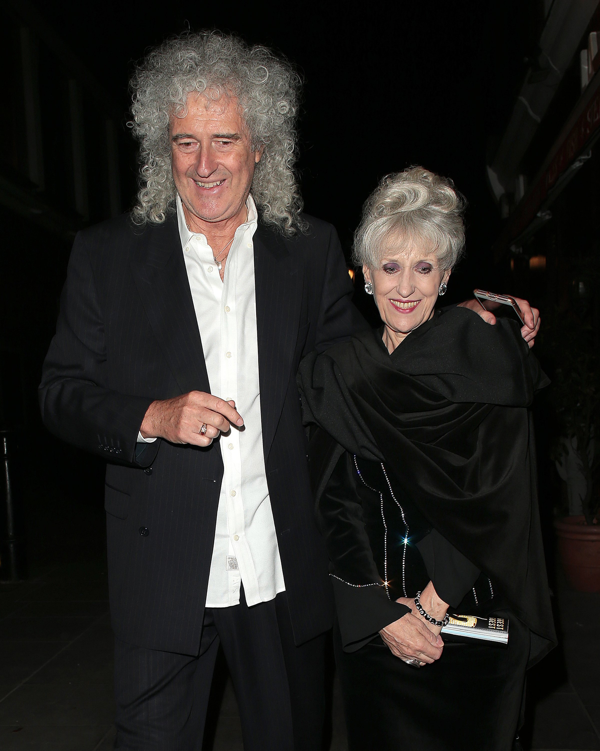 Brian May and wife Anita Dobson at St Martins Lane on April 11, 2017 | Source: Getty Images