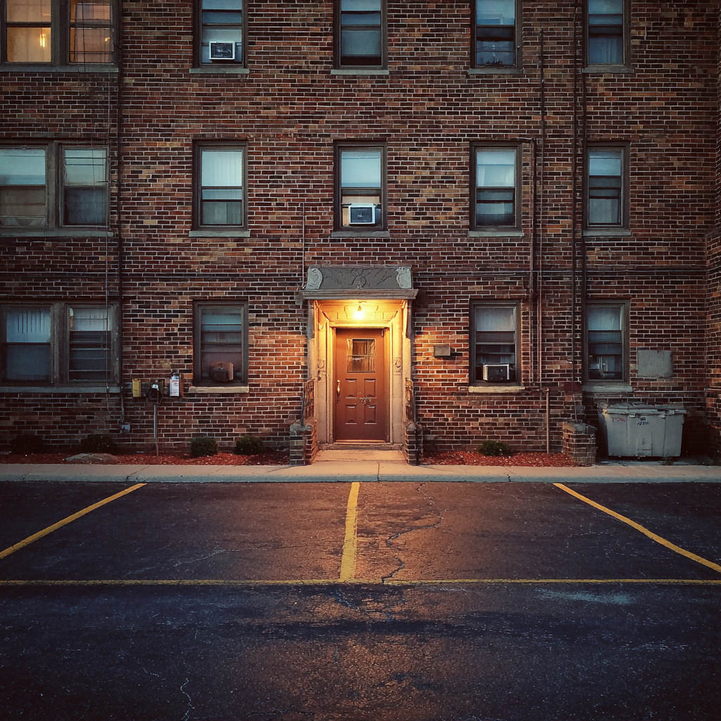 The exterior of an apartment building | Source: Midjourney