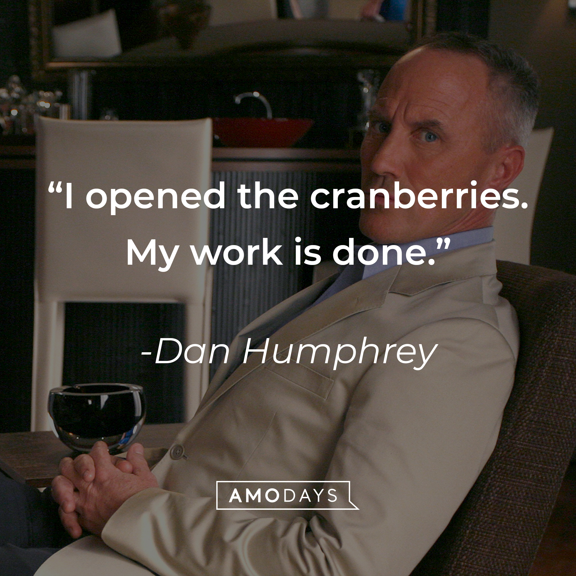Image from "Gossip Girl" with Dan Humphrey's quote: "I opened the cranberries. My work is done." | Source: facebook.com/GossipGirl