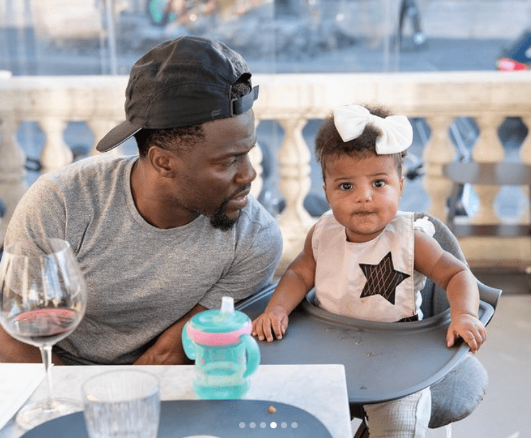 Kevin Hart with his baby daughter Kaori in Budapest. | Source: Instagram/kevinhart4real