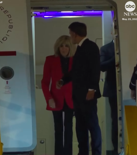 Emmanuel Macron offering his arm to Brigitte Macron. | Source: Instagram/abcnews