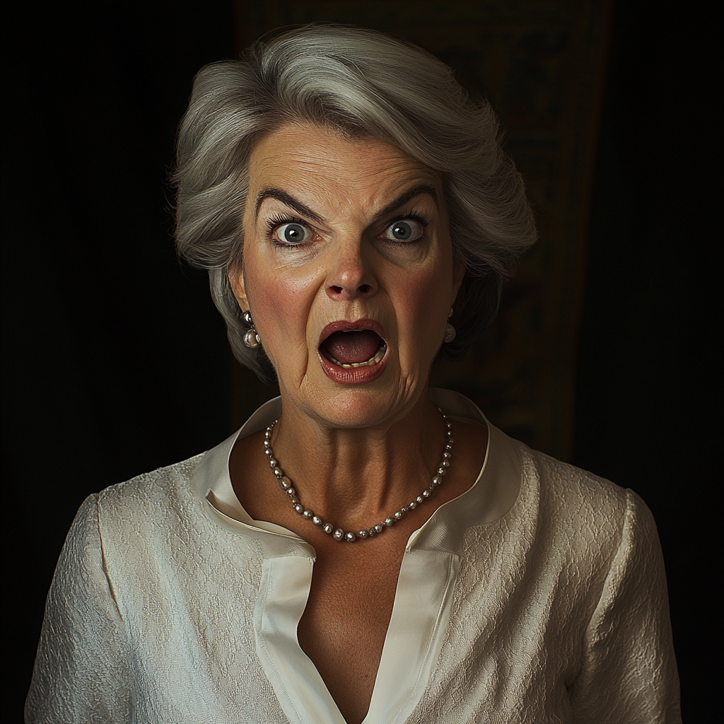 A senior woman gaping in shock | Source: Midjourney