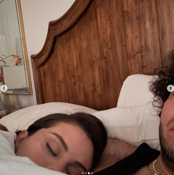 Selena Gomez resting on Benny Blanco's chest, as posted on September 28, 2025 | Source: Instagram/itsbennyblanco