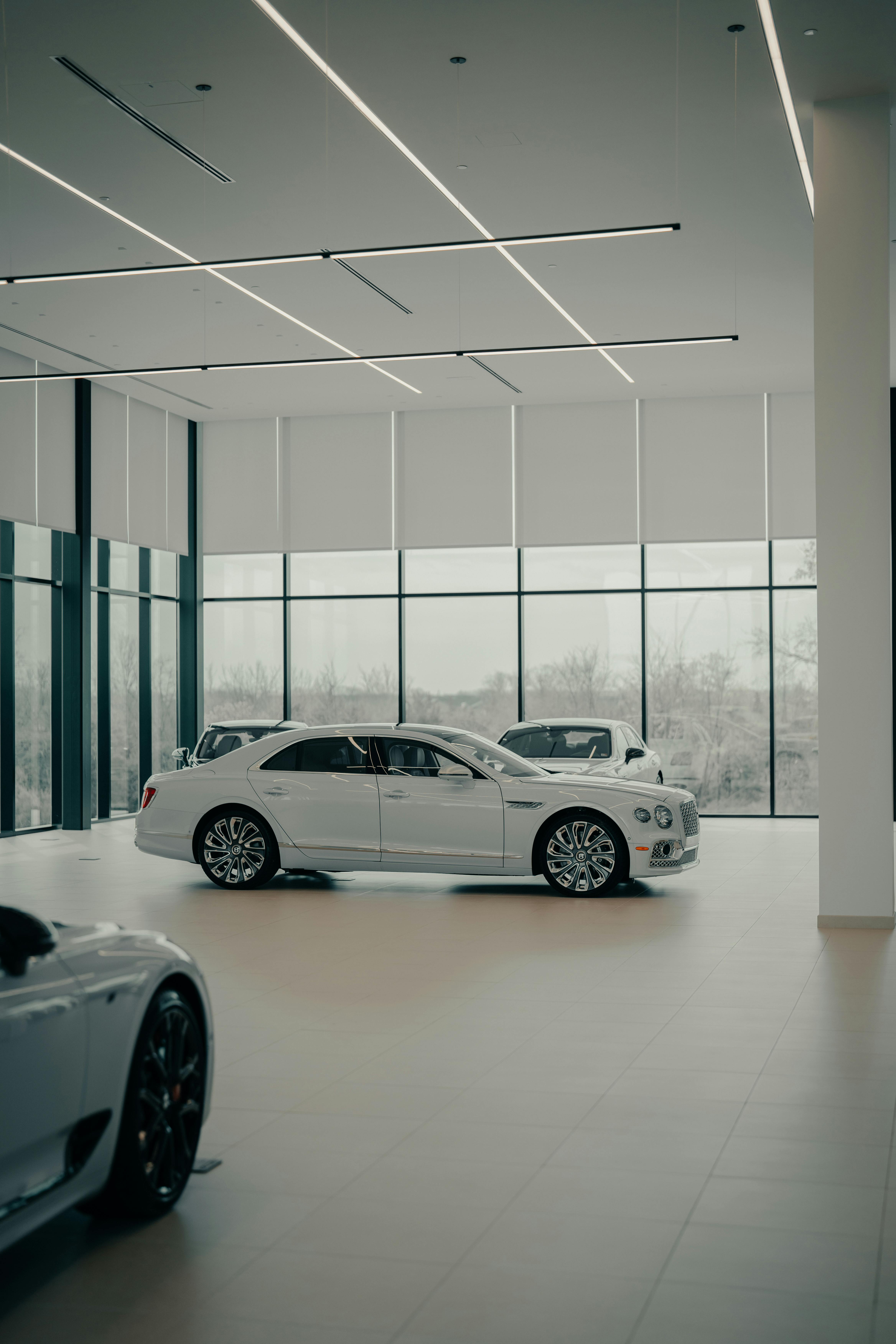 A white car on display in a showroom | Source: Pexels