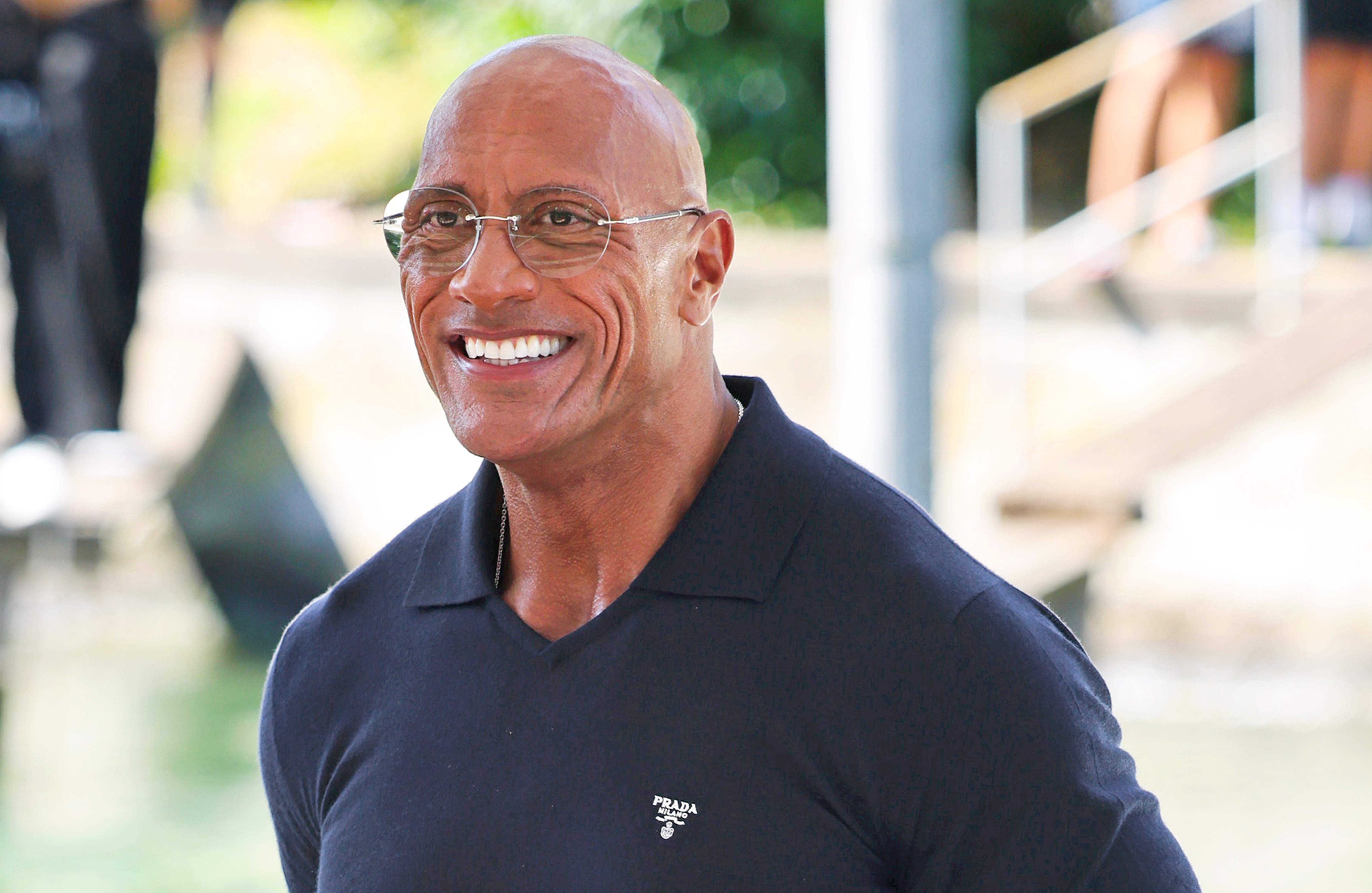 Dwayne Johnson arrives at the pier ahead of the "The Smashing Machine" photocall during The 82nd Venice International Film Festival on September 1, 2025. | Source: Getty Images