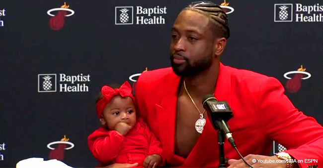 Dwyane Wade's Daughter Adorably Steals the Show at His Press Conference after Final Home Game