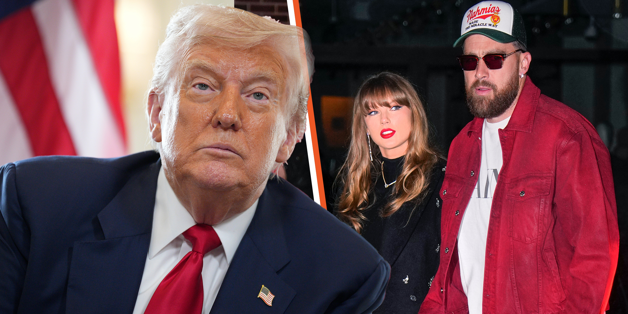 Donald Trump | Taylor Swift and Travis Kelce | Source: Getty Images