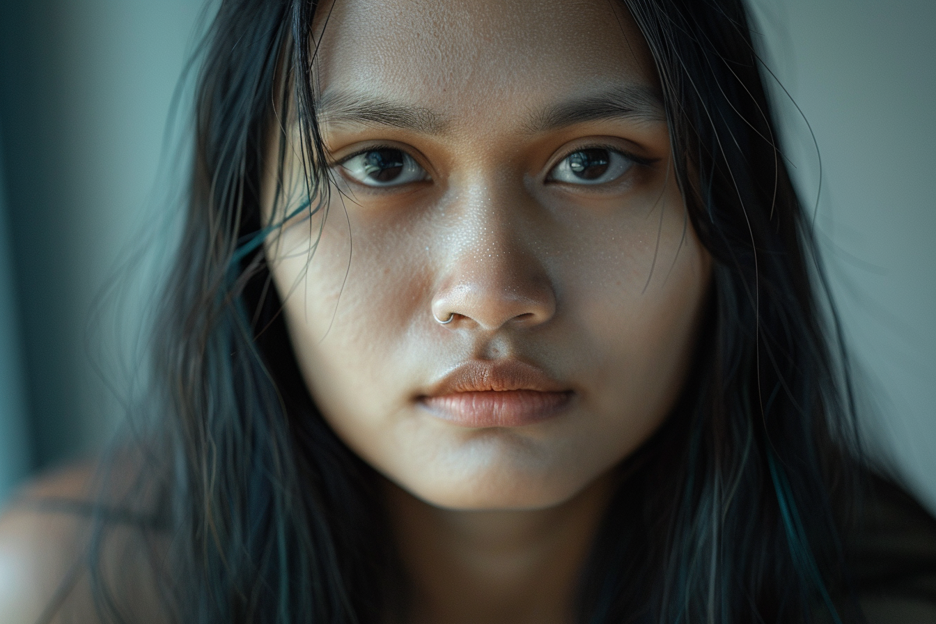 A teenage girl with a worried expression | Source: Midjourney