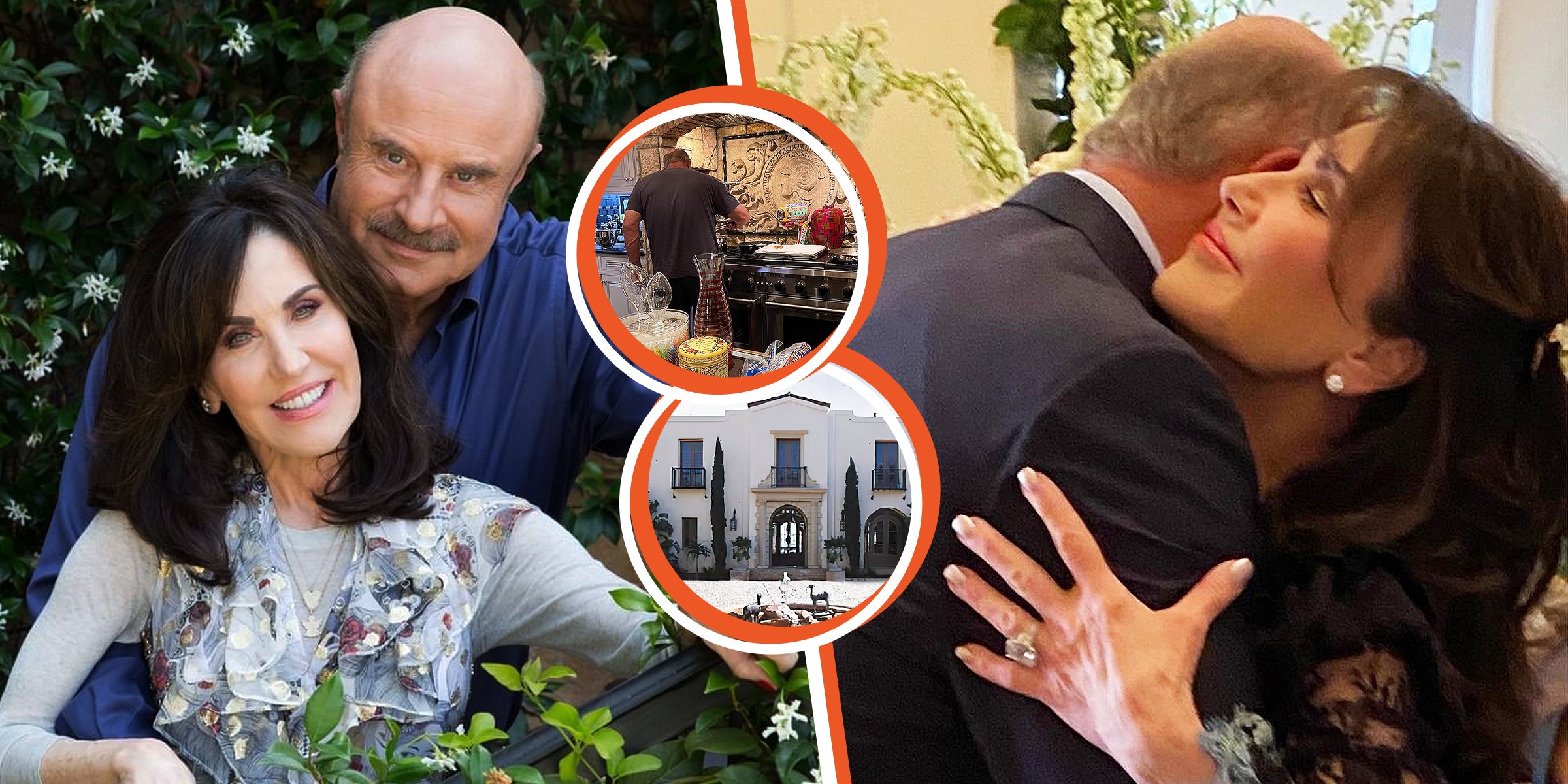 Robin McGraw and Dr. Phil McGraw, 2020 | Dr. Phil McGraw, 2021 | The McGraw Beverly Hills mansion, 2021 | Dr. Phil McGraw and Robin McGraw, 2021 | Source: Instagram.com/robin_mcgraw | Instagram.com/jaypmcgraw | YouTube.com/TheRichest