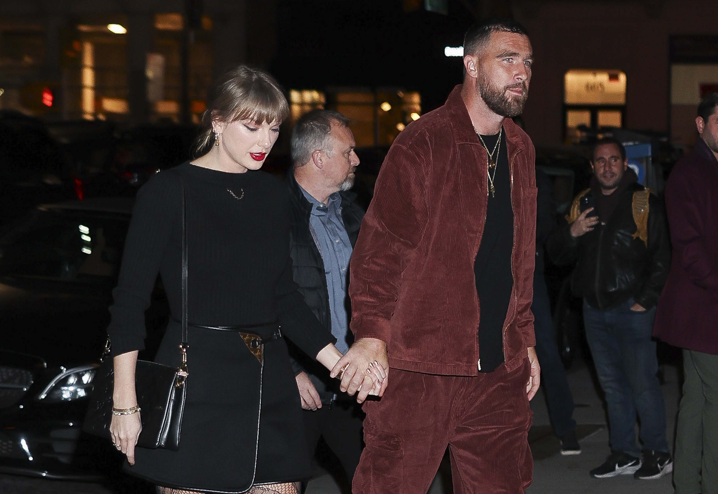 Taylor Swift and Travis Kelce are seen in New York City on November 6, 2025 | Source: Getty Images